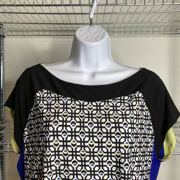 Anthea Crawford Australia Women's Mod Colorblock Blouse Size M Groovy Boho Indie - Picture 8 of 11